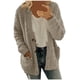 thumbnail image 1 of Suéter informal de felpa de talla grande para mujer, abrigo tipo cárdigan con bolsillos y botones, 1 of 5