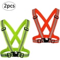 thumbnail image 1 of Chaleco reflectante de 2 piezas, arnés fluorescente de seguridad, brazalete ajustable de alta visibilidad para ciclismo, correr, caminar, trotar, motocicleta Ormromra HFP-0397, 1 of 5