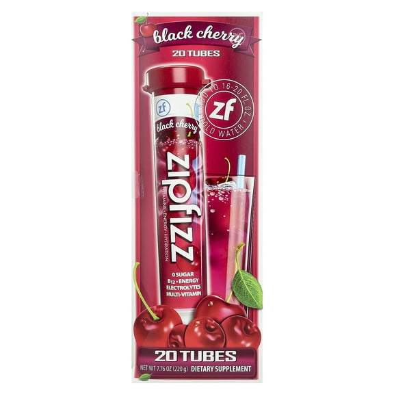 Zipfizz Energy Drink Mix, Black Cherry, 20 Tubes, 0.39 oz (11 g) Each