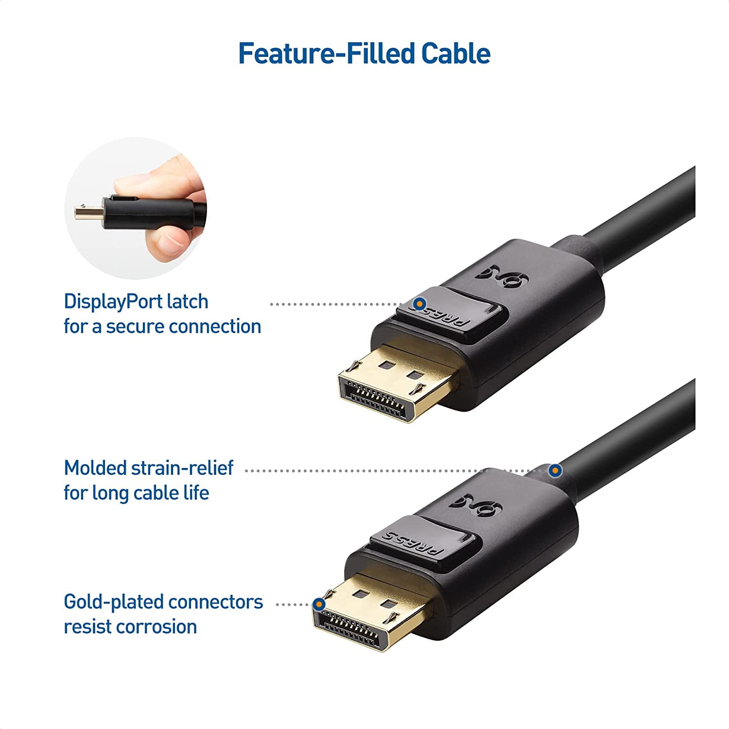 muelle Levántate aeropuerto Cable Matters DisplayPort to DisplayPort Cable (DP to DP Cable) 6 Feet - 4K  Resolution Ready - Walmart.com