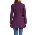 thumbnail image 3 of INSPIRE CHIC Women's Coats Single Breasted Long Outerwear Winter Trench Coat XL Dark Purple, 3 of 5