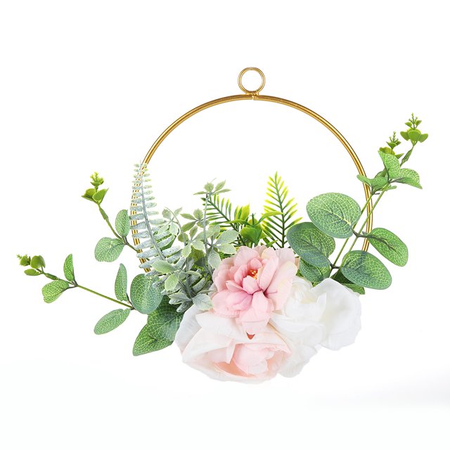 Corona de hierro geométrica, corona de flores artificiales, corona de dama de honor para boda, corona decorativa, construcción robusta