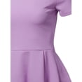 thumbnail image 4 of SSOULM Women's Classic Stretchy Short Sleeve Flare Peplum Blouse Top (S-3X). Made In U.S.A, 4 of 4