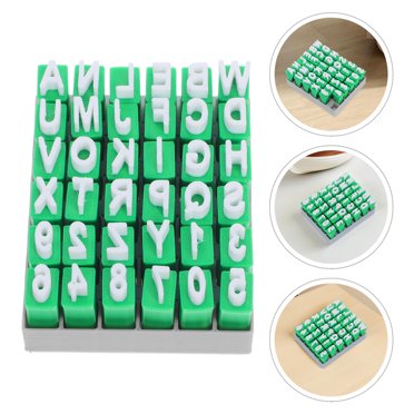 TAILTOSS 1 Set Pottery Letter Stamps Green Plastic for Alphabet Stamp Set with Creative Activity for Parents