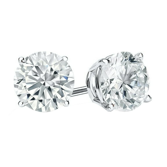 Dazzlingrock Collection IGI Certified 1.50 Cttw Round Lab Grown White Diamond 4 Prong Solitaire Unisex Stud Earrings in 18K Solid White Gold in Screw Back