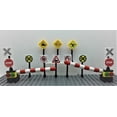 thumbnail image 3 of Building Bricks Toys 8 Train Railroad Signs 2 Crossing Gate Signals City Town Miniature railroad modeling For Kids AFOL Great Gift, 3 of 3