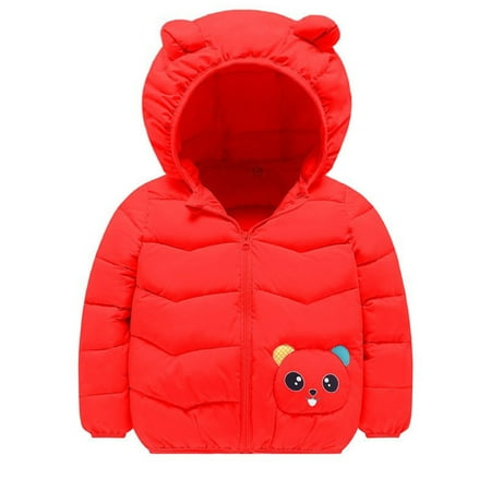 

EHQJNJ Toddler Winter Coat Toddler Kids Baby Boys Girls Winter Warm Cartoon Panda Prints Coats Bear Ears Hooded Padded Jacket Outwear Kids Jacket Boys 2-3 Years