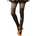 thumbnail image 2 of Tiqkatyck Ankle Socks Clearance, Women's Non-Slip Thigh High Over Knee Fake High Cylinder Stitching Silk Stocking Compression Socks for Women Crew Socks for Women No Show Socks Womens Black One Size, 2 of 9