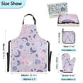 thumbnail image 3 of Moons Planets Stars 5 Pcs Kitchen Set Heat Resistant Oven Mitts and Non-Slip Pot Holders with Adjustable Cooking Apron, 3 of 6