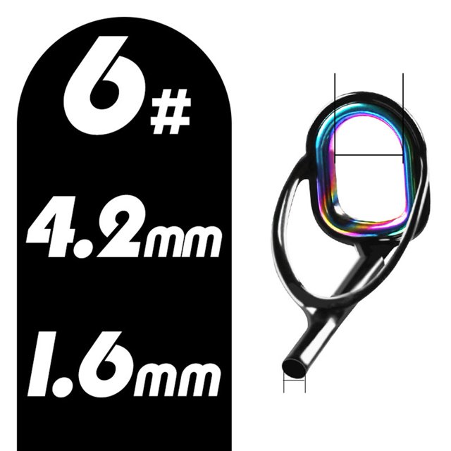 GLFILL Fishing Rod Guide Tip Top Ring Repair Ceramic Ring 1 2mm 1 6mm Black Smooth Inner Wall for Easy Glue Application 1.6mminner diameter