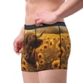 thumbnail image 2 of Balery Cute Cow Sunflower Field Calzoncillos bóxer para hombre, ropa interior de algodón suave y transpirable con cinturilla de nailon-Medium, 2 of 5