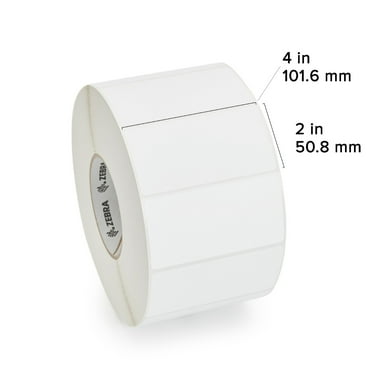 Zebra Z-Perform 1000D Direct Thermal Labels, 4" x 2" Label, 3" Core, 2,760 Per Roll, 4 Rolls