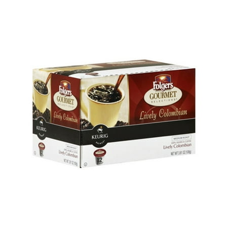 Folgers Gourmet Sele Countions Coffee, Lively Colombian, K-Cups, 3.81 OZ (Pack of 6)