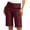 Wine, variant on Womens Business Casual Clothing Chino Shorts for Women Comfy Casual Slim Fit Pull on Knee Length Shorts Solid Shorts with Pockets - Hontri
