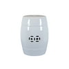 Benzara Striking Ceramic Garden Stool White