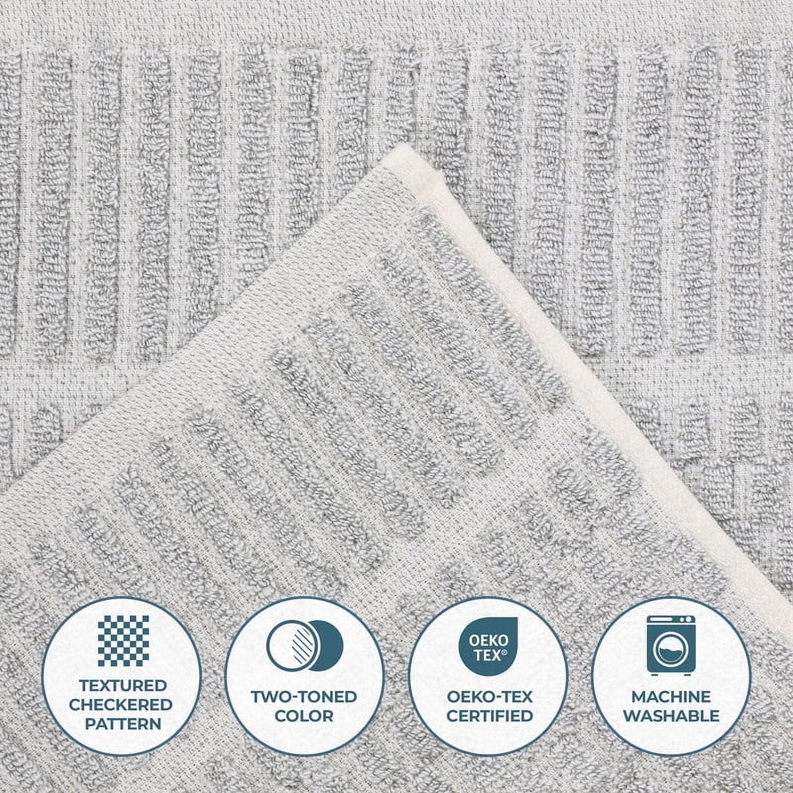 Superior Juno Viscose Cotton Blend Medium Weight 6 Piece Towel Set, Platinum