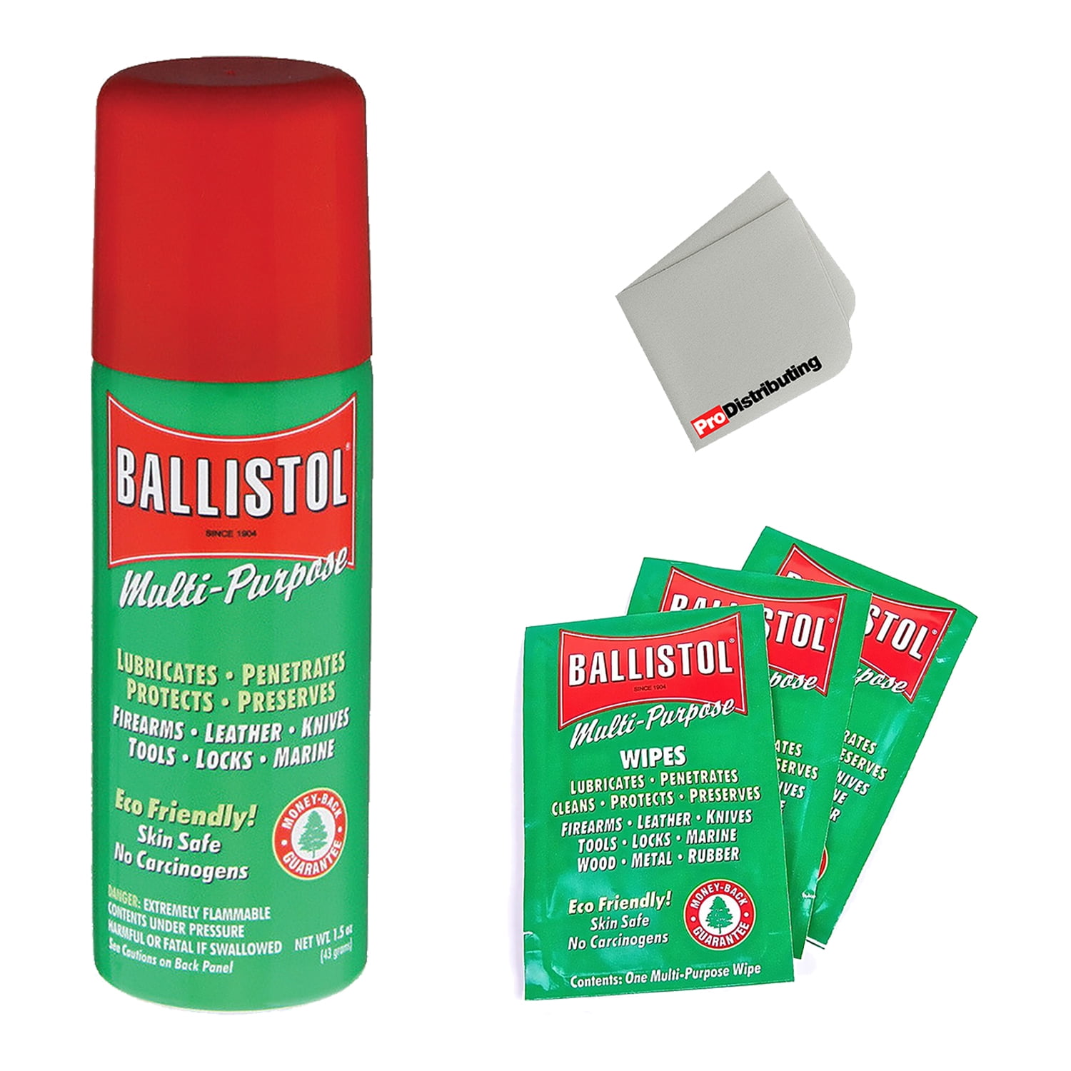 Ballistol MultiPurpose Oil Lubricant with 10 Pack Wipes Gun Cleaner