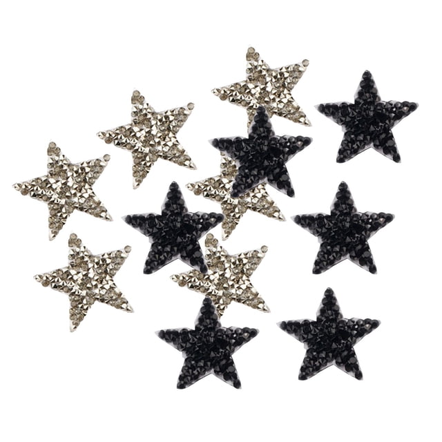 6 Piezas de s de Estrellas de de Imitación para Planchar en Coser en Apliques Claro+6 Piezas de s de Estrellas de