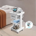 thumbnail image 5 of Mobile Trolley Cart with 2 Drawers Tool Tray Universal Wheels, Professional Utility Cart Ultrasound Imaging Scanner Beauty Storage Rolling Cart for Home Hospital Office Clinic (Grey), 5 of 9