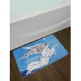 thumbnail image 2 of Angel Wings Bath Mat, Angel Virgo Flying Above Merry Christmas Stars Mystic Print, Plush Bathroom Decor Mat with Non Slip Backing, 29.5" X 17.5", Blue Coconut, by Ambesonne, 2 of 2
