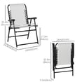 thumbnail image 3 of Outsunny Ensemble de 2 Chaises de Patio Pliantes, Chaises de Camping d'Extérieur, Blanc, 3 of 10