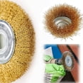 thumbnail image 4 of Brosse Métallique Ensemble de Brosses à Roue, 10 Roues Grossières 1/4 Pouce pour Perceuse, 3 Pcs, 4 of 6