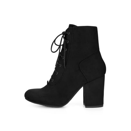 wide width chunky heel booties