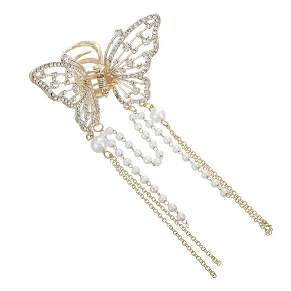 WHAMVOX Metal Butterfly Hair Clips Clamp with Tassel Nonslip Claw Hair Accessories for Women Girls for Thinner Thick Hair Styling
