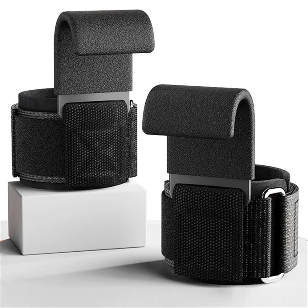 Weight Lifting Hooks for Men & Women (Pair) - Thick Wrist Padding - Lifting Grips for Powerlifting,Metal assist plate Pull-Up Hooks & Straps for Weightlifting & Gym Workouts