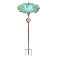 thumbnail image 1 of Bañera para pájaros VCUTEKA de vidrio para exteriores con estaca de metal, color verde, 1 of 7
