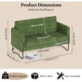thumbnail image 3 of LAZZO 51" Loveseat Sofa, 2 Seater Small Space Couch with USB Charging Port & Side Pocket for Bedroom Office, Green, 3 of 8