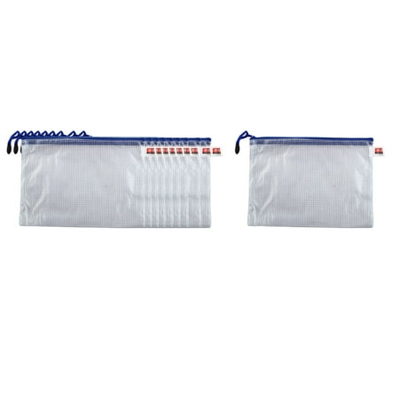 Zipper Closure Water Resistant A5 File Paper Holder Bag White 10pcs