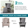thumbnail image 4 of CHUNTIAN Wingback Chair Covers Slipcovers 2 Piece Stretch Wing Chair Covers Spandex Slipcovers Wingback Sofa Covers Armchair Covers Non-Slip Furniture Protector for Living Room Wingback Chairs, A13, 4 of 5