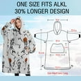 thumbnail image 4 of Oversized Wearable Blanket Hoodie,Halloween Dancing Skeletons and Pumpkins Sherpa Blanket Hoodie with Super Pockets,Super Warm Fuzzy Pullover for Women & Men, 4 of 6