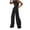Black, variant on Lenpel Jumpsuits for Women Fashion Summer Sleeveless Halter Backless Pleated Wide Leg Rompers Party Club Outfits
