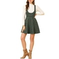 thumbnail image 2 of Allegra K Women's Pinafore Tartan Checks Braces A-Line Suspender Skirt, 2 of 6