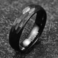 thumbnail image 2 of 6mm Hammered Tungsten Rings for Unisex Wedding Engagement Bands Black Brushed Size 7-12, 2 of 6