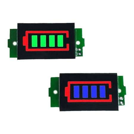 2 Pcs 1-8S Lithium Battery Meter Display Module Blue Three String LED Lithium Battery Pack Indicator Board