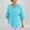 Blue, variant on CheerKidz Women's Casual Cotton-Linen 3/4 Sleeve Cardigan Multi-Color Summer Cover-Up,Loose Fits Tunic Blouse for Layering,Vacation Wear(Green,XL)