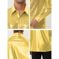 thumbnail image 6 of INSPIRE CHIC Men's Shiny Sequins Shirt Long Sleeves Slim Fit Disco Party Shirt, 6 of 6