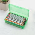 thumbnail image 4 of Sahpxhe Plastic Pencil Box with Snap-Tight Lid,Large Capacity Clear Storage Box,Stackable Design,Size 8.1×4.8×2.3 Inches,For Office Supplies Green, 4 of 9