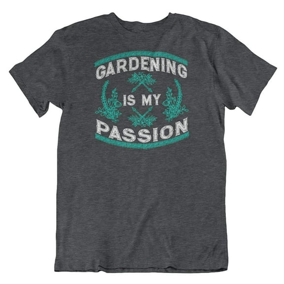 Make Your Mark Design Gardening is My Passion T-Shirt Clothing & Gifts for Men & Women Garden Lovers Charcoal Grey