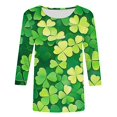 thumbnail image 4 of St. Patrick's Day Sweatshirt For Women Shamrock Clover Printed St Patty's Day Outfits Casual Loose Long Sleeve Tops, 4 of 5