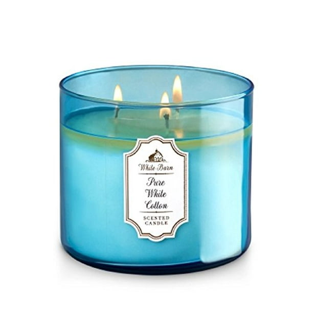 Bath & Body Works White Barn 3Wick Candle in Pure White Cotton