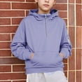 thumbnail image 2 of BFHHYA Boys (5-14Y) Quarter-Zip Hoodie Raglan-Sleeve Pullover Long Sleeve Solid Color Casual Sweatshirt with Pockets, for Family Hikes, 2 of 8
