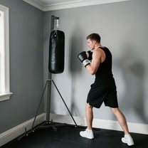 Kadyn Punching Bag with Weighted Base, Adjustable Punch Bag for Home Gym, Stand Only, Black