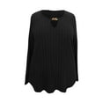 thumbnail image 6 of hotojiny Women Plus Size Sweaters Long Sleeve V Neck Loose Sweaters Fall Winter Ribbed Knit Casual Pullover Tops, 6 of 6