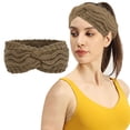 thumbnail image 2 of Headbands for Women Winter Fuzzy Fleece Lined Ear Warmer Cable Knit Thick Warm Crochet Gifts Turbans Hat Head Wraps, 2 of 4
