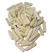 100 Pack 3/8" x 2" Wooden Dowel Pins Wood Kiln Dried Fluted and Beveled, Made of Hardwood