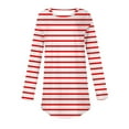 thumbnail image 2 of Elvqul Women Tops Plus Size Red Long Sleeve Women Tshirts Plus Size Crew Neck Loose Striped Print Tops, 2 of 5